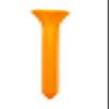 3 1/4" Inch Step Down Golf Tees | Made from Natural Hard Wood | Strong, Light Weight & Biodegradable Material | Pack of 100 - Neon Orange view 1