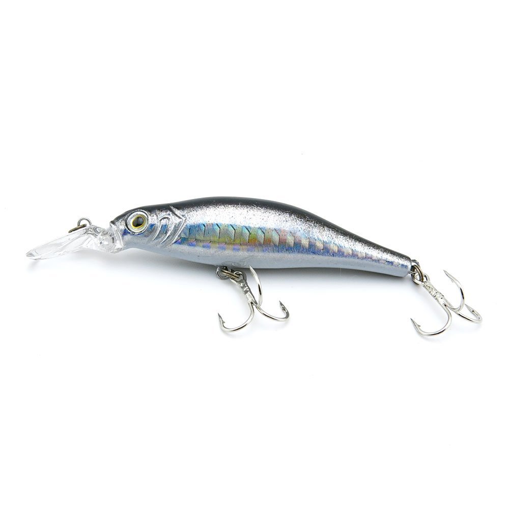 5x Freshwater Saltwater Coarse Sea Crank Salmon Hooks Bass Swimbait Fishing Lures Crankbait Baits peche leurres LK-80-10 80mm 6g Minnow