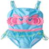 Candlesticks Baby Girls' Kissing Fish Blue Swimsuit, Turquoise, 24 Months view 1