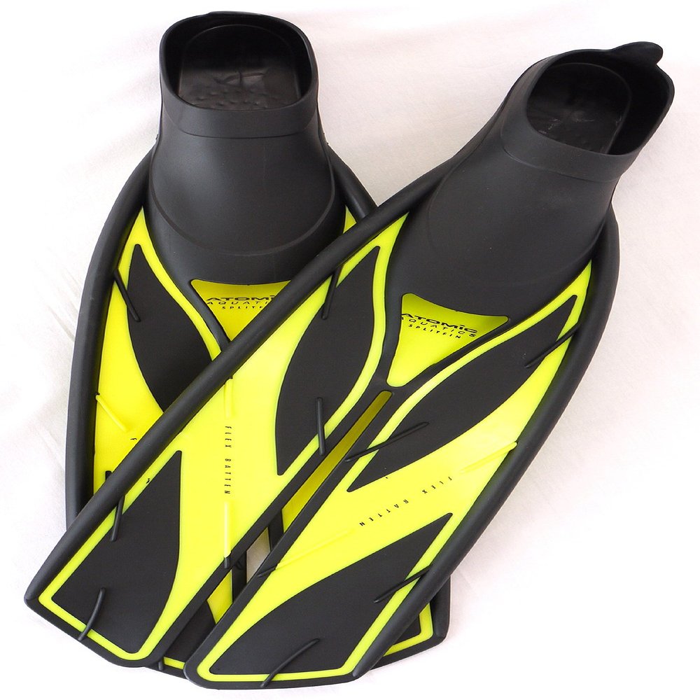 Atomic Aquatics Full Foot Fin, Yellow, Size 6.0-7.0