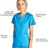 Dagacci Medical Uniform Women's Scrubs Set Stretch Ultra Soft Y-Neck Wrap Top and Pants Burgundy XS view 3