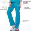 Dagacci Medical Uniform Women's Scrubs Set Stretch Ultra Soft Y-Neck Wrap Top and Pants Navy XL view 4