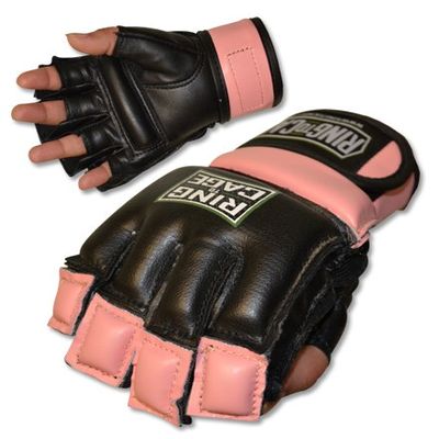 Womens MMA Kickboxing Fitness Bag Gloves - Purple (Lavender) or Pink Color - Small or Medium Size (Pink, Small)