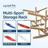 Log Kayak Rack - 4-Place Kayak/Canoe Rack, Freestanding Kayak Storage Rack, Kayak Racks for Outdoor Storage, SUP or Canoe Storage Rack - Unfinished view 4