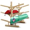 Log Kayak Rack 6-Place Canoe Racks, Freestanding Paddle Board Storages, Surfboard Stand, Canoe Paddles or SUP Storage Racks, Paddle Board Rack for Outdoor Storage - Unfinished view 1