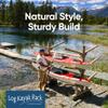 Log Kayak Rack 6-Place Canoe Racks, Freestanding Paddle Board Storages, Surfboard Stand, Canoe Paddles or SUP Storage Racks, Paddle Board Rack for Outdoor Storage - Unfinished view 2