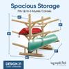 Log Kayak Rack 6-Place Canoe Racks, Freestanding Paddle Board Storages, Surfboard Stand, Canoe Paddles or SUP Storage Racks, Paddle Board Rack for Outdoor Storage - Unfinished view 3