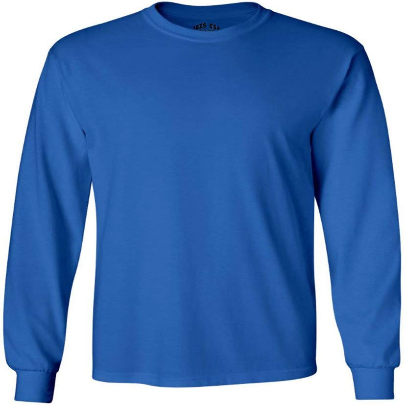 Joe's USA Men's Big-Tall Long Sleeve Heavy T-Shirts-4XLT-Royal