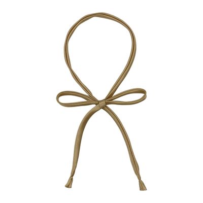 SYAYA Women's Satin Long Bow Tie, Ladies Self Tied Ribbon Bowtie for Japanese Uniform JK Cosplay Shirt Decoration LBK-1 (Champagne)