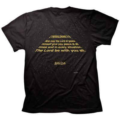 Kerusso May The Lord Be with You Scripture Black Cotton Crew Neck T-Shirt, Small