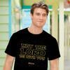 Kerusso May The Lord Be with You Scripture Black Cotton Crew Neck T-Shirt, Small view 2