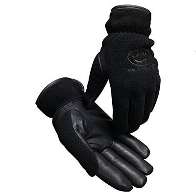 Caiman 2390-4 Heatrac Insulated Gloves Goat Grain with Fleece Back, Medium, Black