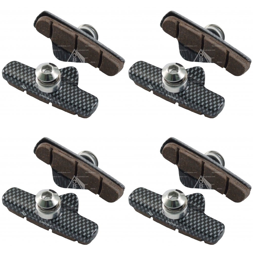 DiscoBrakes 4Prs/8 x Carbon Rim Road Pads - Compatible with Campagnolo Record,Chorus,Centaur