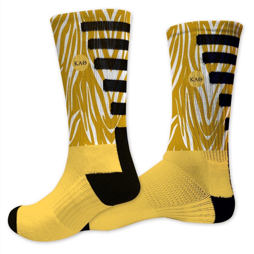 VictoryStore Kappa Alpha Theta Performance Crew Sock - Zebra Pattern