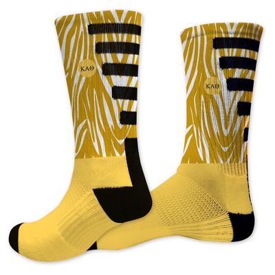 VictoryStore Kappa Alpha Theta Performance Crew Sock - Zebra Pattern
