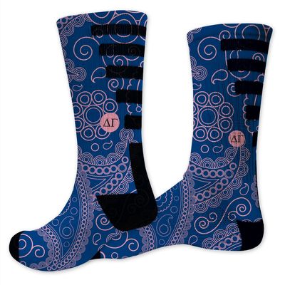 Delta Gamma Performance Crew Sock - Vintage Design