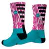 VictoryStore Zeta Tau Alpha Performance Crew Sock - Zebra Pattern view 2