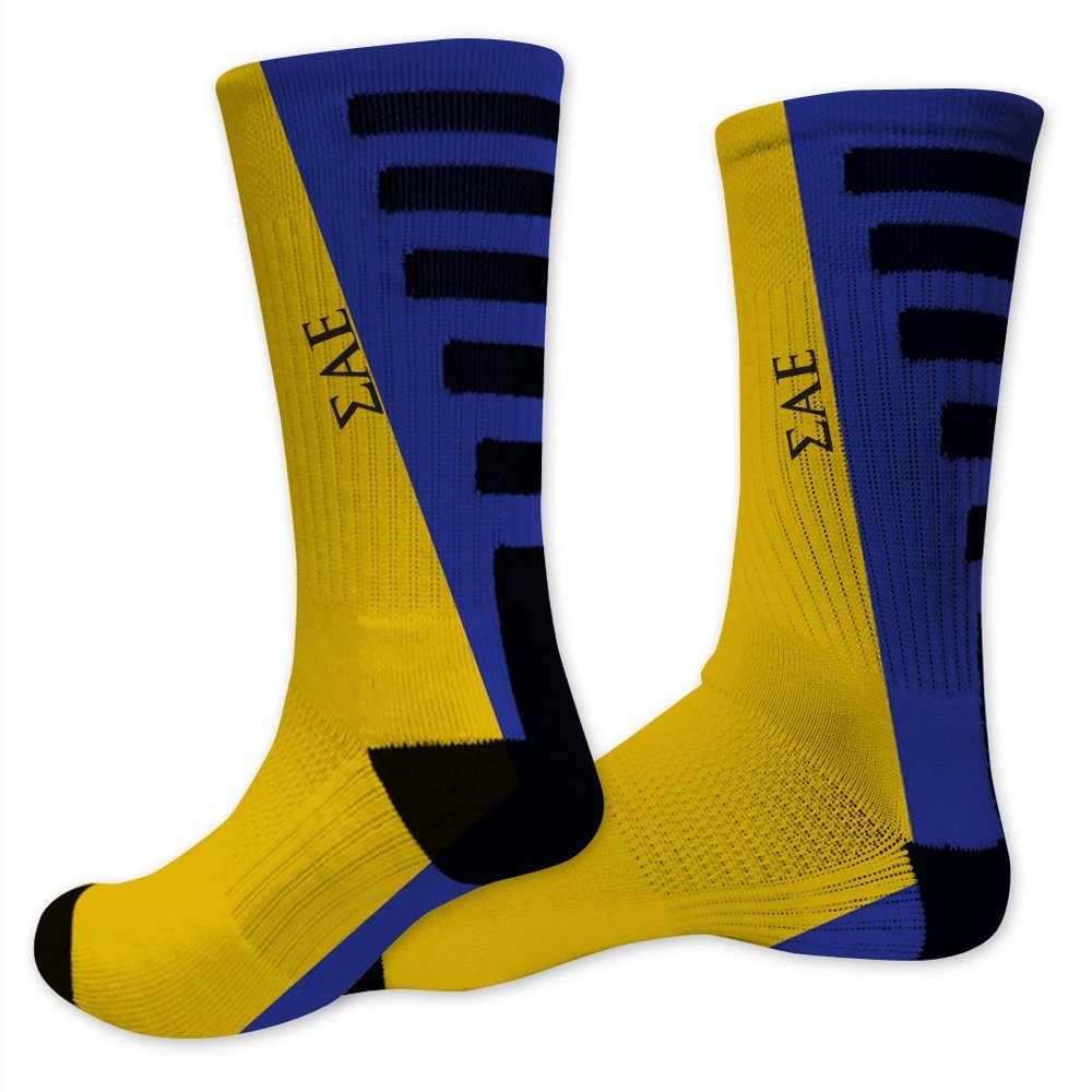 VictoryStore Sigma Alpha Epsilon Performance Crew Sock w/Lettering