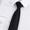 TopTie Unisex Necktie Solid Color Black and Gold Regular Tie view 2