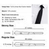 TopTie Unisex Necktie Solid Color Black and Gold Regular Tie view 3