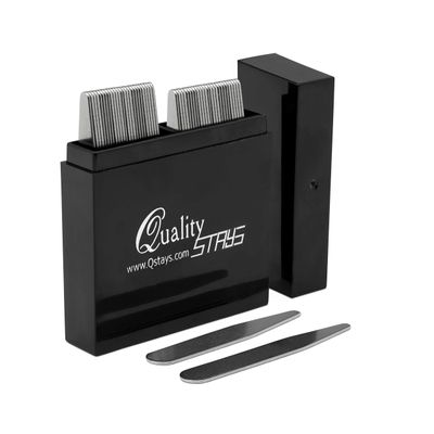 50 Metal Collar Stays for Men's Dress Shirts  2 Sizes (26 x 2.5", 24 x 2.75") in Divided Box