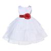 ekidsbridal Wedding Pageant White Shimmering Organza Flower Girl Dress 4613S s view 1