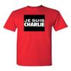 Je Suis Charlie France Freedom Bold DT Adult T-Shirt Tee (Medium, Red) view 1