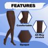 Butterfly EMEM Apparel Women's Ladies Plus Size Queen Opaque Footed Tights Fashion Hosiery Stockings Brown 4X view 4