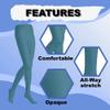 Butterfly EMEM Apparel Women's Ladies Plus Size Queen Opaque Footed Tights Fashion Hosiery Stockings Teal 4X view 4