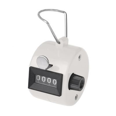 GOGO Handheld Tally Counter, Plastic 4 Digit Palm Clicker, Manual Mechanical Counter for Sport Events, Knitting - White
