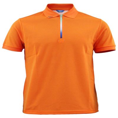 BCPOLO Men's Sportswear Coolon Fabric Polo T-Shirt Zipper Neck Style Orange XL