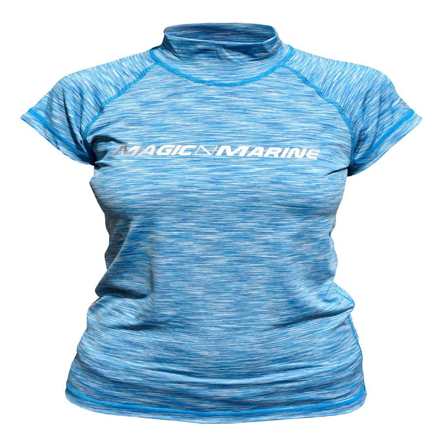Magic Marine Womens Cube Short Sleeve Rashvest - Flash Blue S