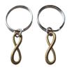 JewelryEveryday Double Keychain Set Small Bronze Infinity Symbol Keychain - You And Me For Infinity; Couples Keychain Set view 1