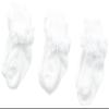 Jefferies Socks Baby-Girls Newborn Double Row Lace 3 Pair Pack Socks, White, Infant view 1