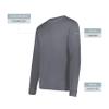 Augusta Sportswear Wicking Long Sleeve Sun Protection Athletic Shirt for Running, Hiking, Fishing, and Outdoor Activities, Graphite, X-Large view 4