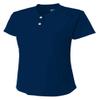 A4 Womens Tek 2-Button Henley, Large, Navy view 1