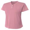 A4 Womens Tek 2-Button Henley, 2XL, Pink view 1