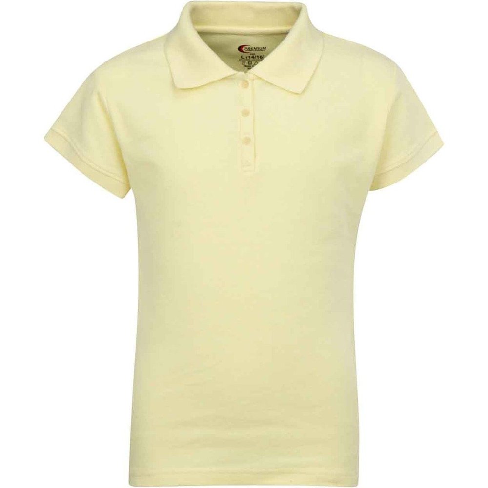 Premium Wear Girls Short Sleeve Polo Shirts - Yellow XL