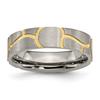 Titanium Brushed Yellow IP-plated 6mm Grooved Band Size 10.5 view 1