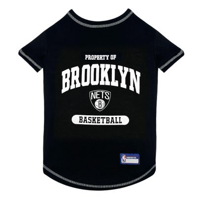Pets First NBA Licensed Hoodies & T-shirt for Dogs & Cats, Brooklyn NETS, Medium