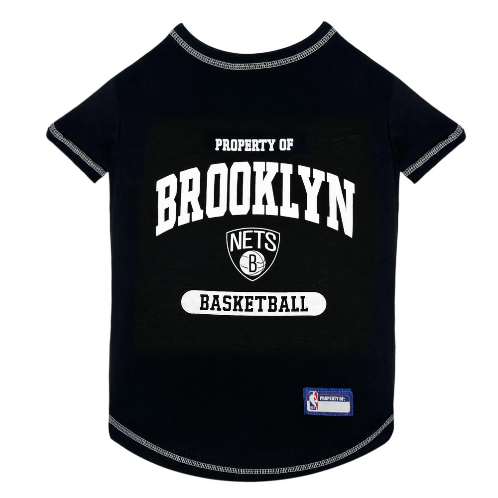 Pets First NBA Licensed Hoodies & T-shirt for Dogs & Cats, Brooklyn NETS, Medium