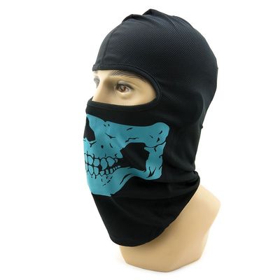 2X Wargame Snowboard Headwear Cycling Facemask Parkour Cagoule Full Face Mask Balaclava BC07 Cyan Skull