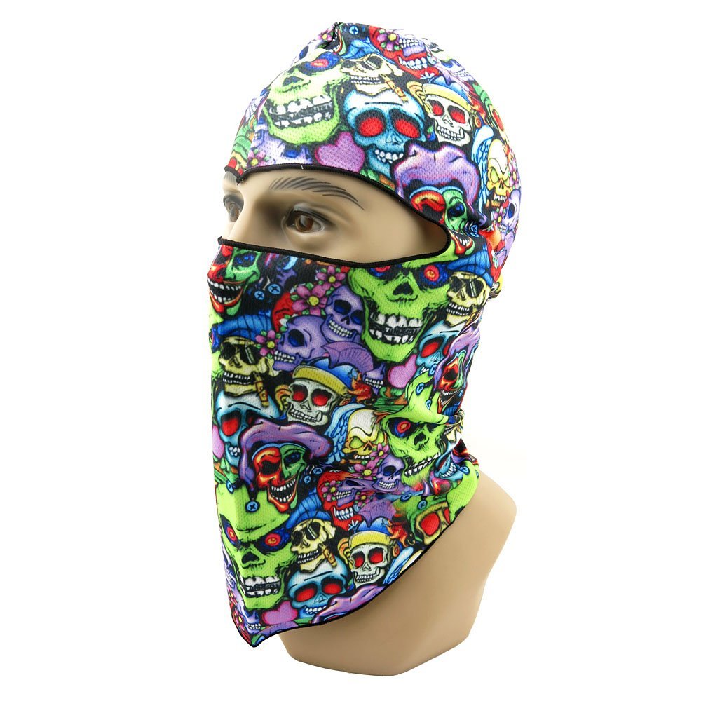 1x Biker Bicycle Cap Snowmobile Hunting Full Face Mask Balaclava BB03 Color Skull