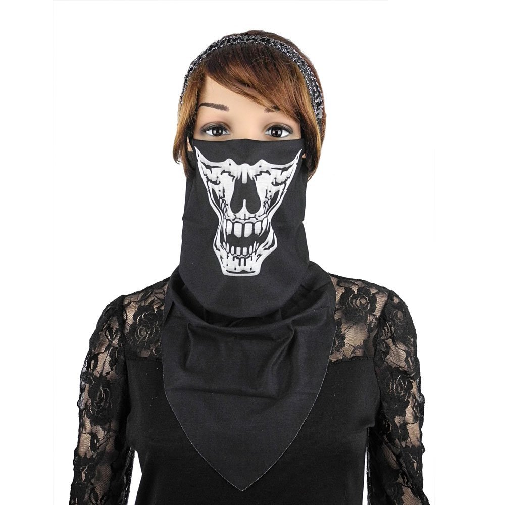 1x Wargame Snowboard Extreme Sports Facemask Half Face Mask Balaclava DL04 Half Black Skull Tusks