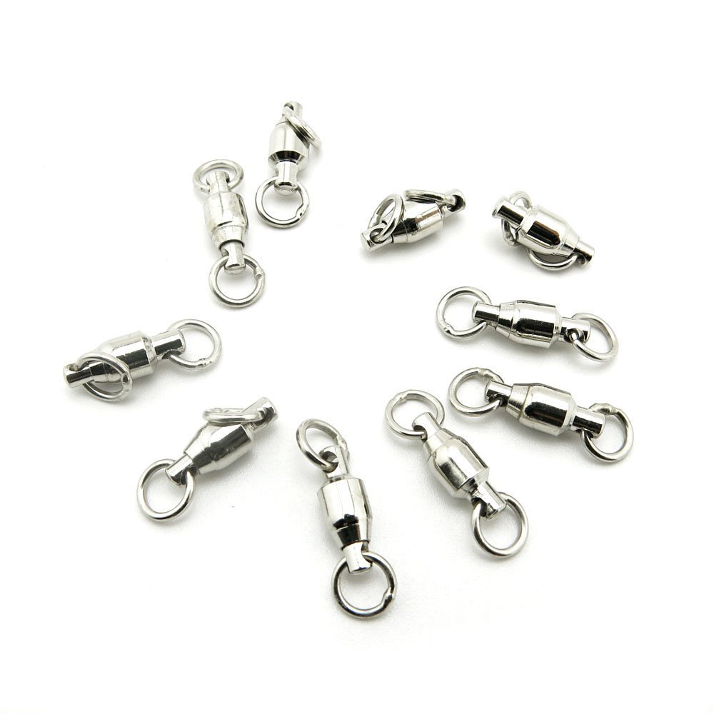 1x Test 35kg Swivel Fishing Tackle Fly Rings Coast Lock Snap Solid Ring Rolling Coastlock Sea Hooks Lures Ball Bearing FY002-03