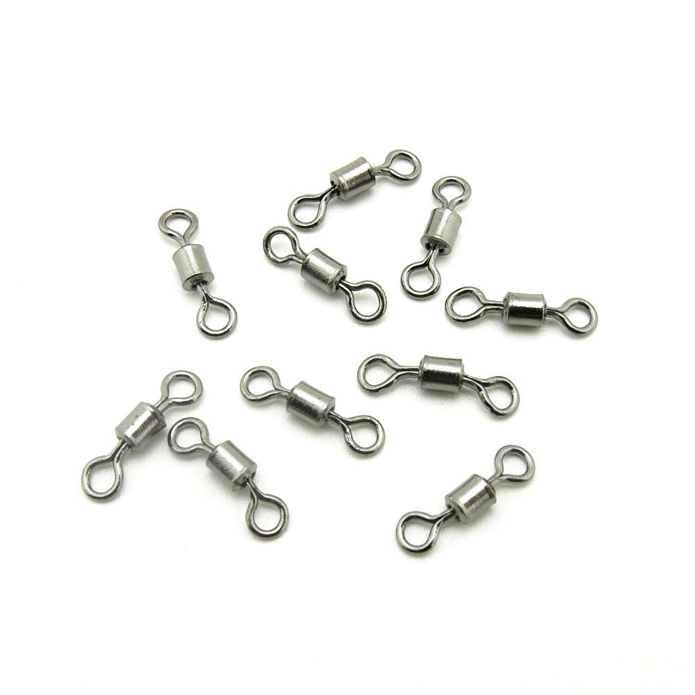100x Test 22kg Swivel Fishing Tackle Fly Rings Coast Lock Snap Solid Ring Rolling Coastlock Sea Hooks Lures Ball Bearing FY001-07