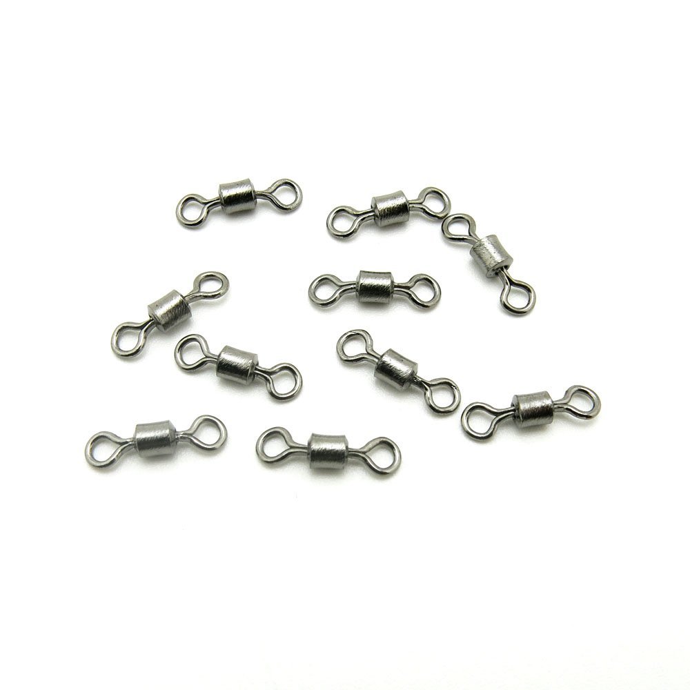 10x Test 30kg Swivel Fishing Tackle Fly Rings Coast Lock Snap Solid Ring Rolling Coastlock Sea Hooks Lures Ball Bearing FY001-06