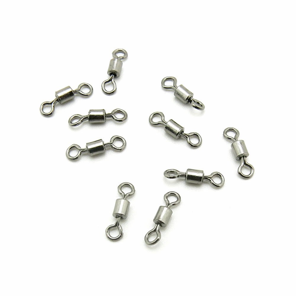10x Test 19kg Swivel Fishing Tackle Fly Rings Coast Lock Snap Solid Ring Rolling Coastlock Sea Hooks Lures Ball Bearing FY001-08