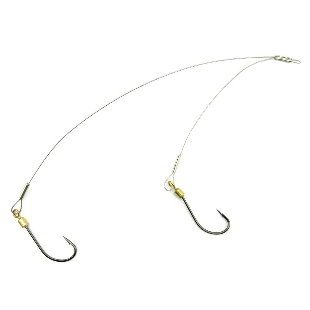 10x Test 25kg Double Line Hooks Swivel Fishing Tackle Fly Rings Coast Lock Snap Solid Ring Rolling Coastlock Sea Hooks Lures Ball Bearing FY007-20