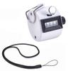 FormVan 4-Digit Hand Tally Counter with Lanyard, Mechanical Lap Tracker Manual Clicker with Metal Finger Ring Hoop Holder,White view 1